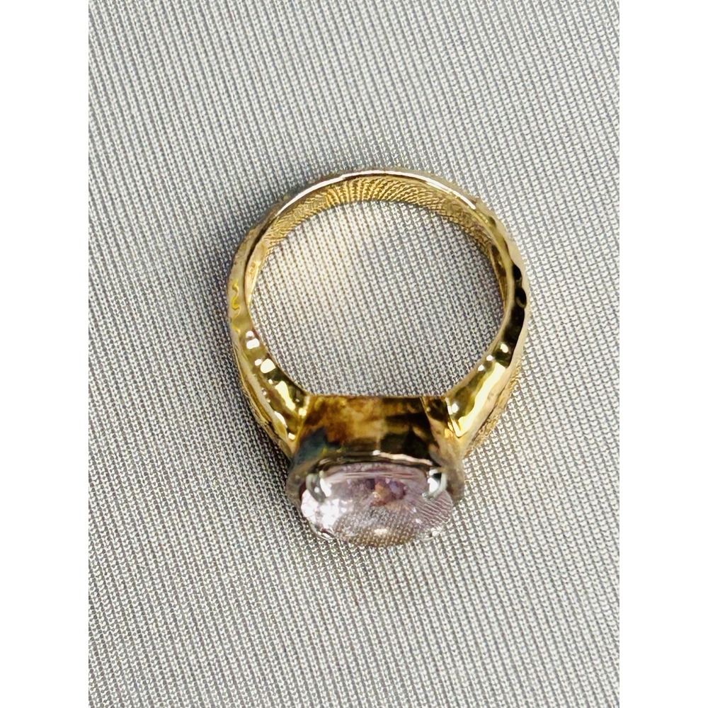 Sterling Silver Gold Tone Size 7.25 Ring With Faux Lavender Stone China READ - Picture 5 of 8